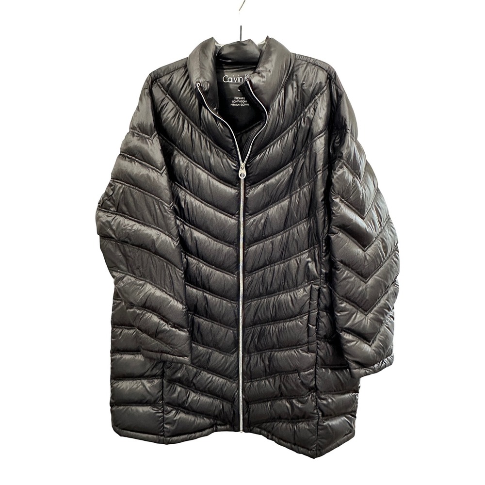 Calvin‎ Klein Womens 3X Black Packable Lightweight Premium Down Puffer Jacket